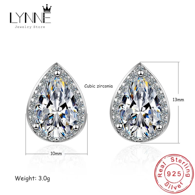 Mode exquise ange larmes AAA Zircon boucles d'oreilles femmes bijoux cadeau 925 en argent Sterling f
