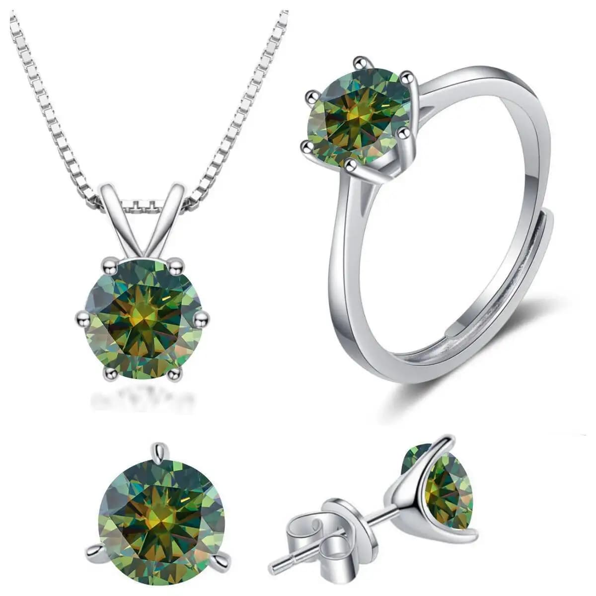 JoiasHome – ensemble de bijoux en Moissanite VVS1 4CT, pendentif en argent Sterling 925, collier, ba