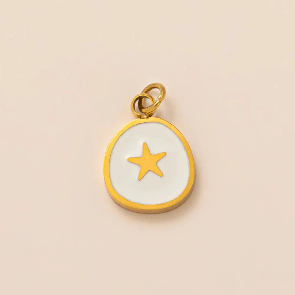 Yori 3 pièces étoile lune arc-en-ciel soleil pendentif en acier inoxydable plaqué or 18 carats pour