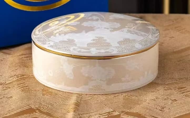 Boîtes à bijoux en porcelaine, boîte à bonbons, conteneur de rangement en porcelaine fine 13X3.8CM
