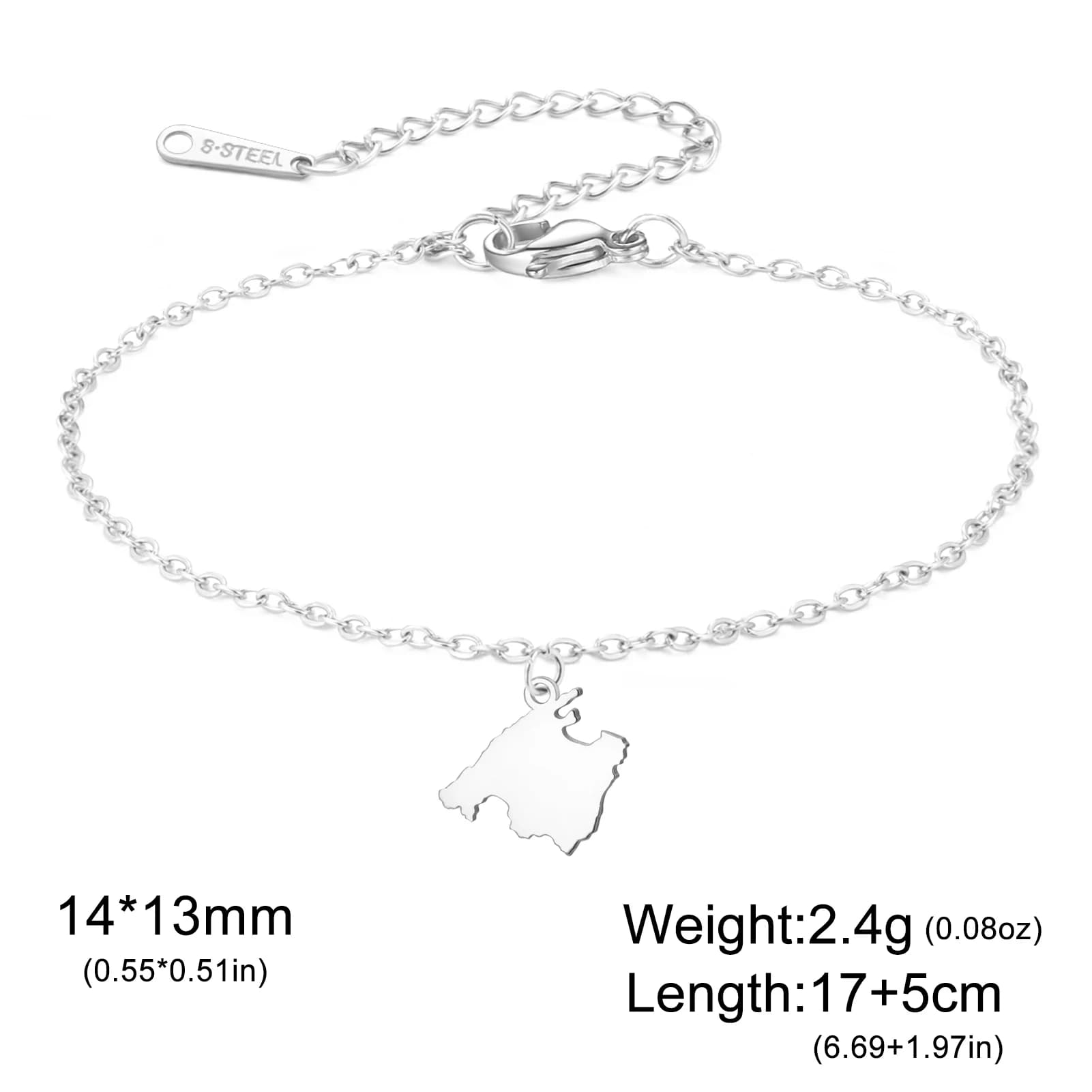 Bracelet porte-bonheur de l'île espagnole de Majorque, en acier inoxydable, bijou cadeau pour femme
