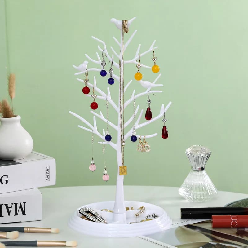 Présentoir à bijoux en forme d'arbre à oiseaux, porte-bijoux, ULde sauna, boucles d'oreilles, collie