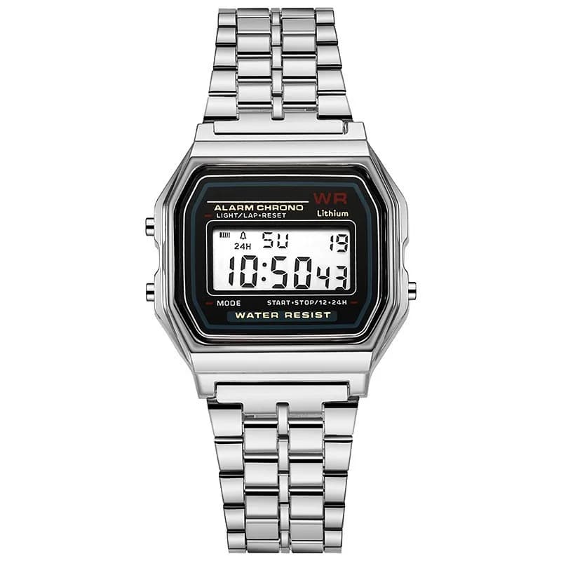 Montres de luxe en or rose pour hommes et femmes, affichage numérique électronique, horloge de style