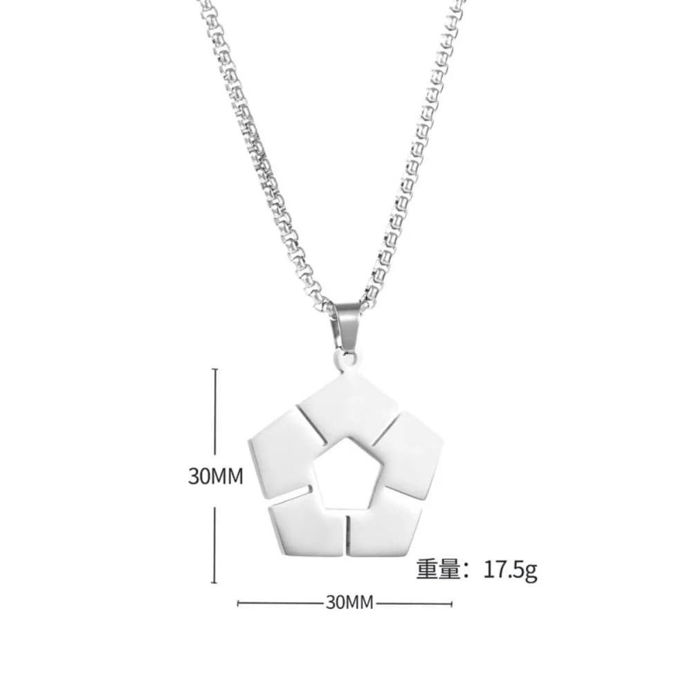 Mode créative Couples chaîne en acier inoxydable couleur argent Cosplay Collier Anime Collier signe