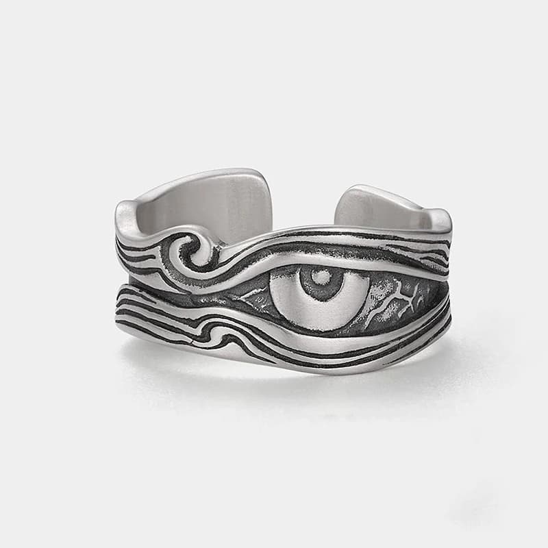 Bague Viking Vintage The Eye of Horus pour hommes, matiques sculptées Evil Eye, Punk Rock Biker, bij