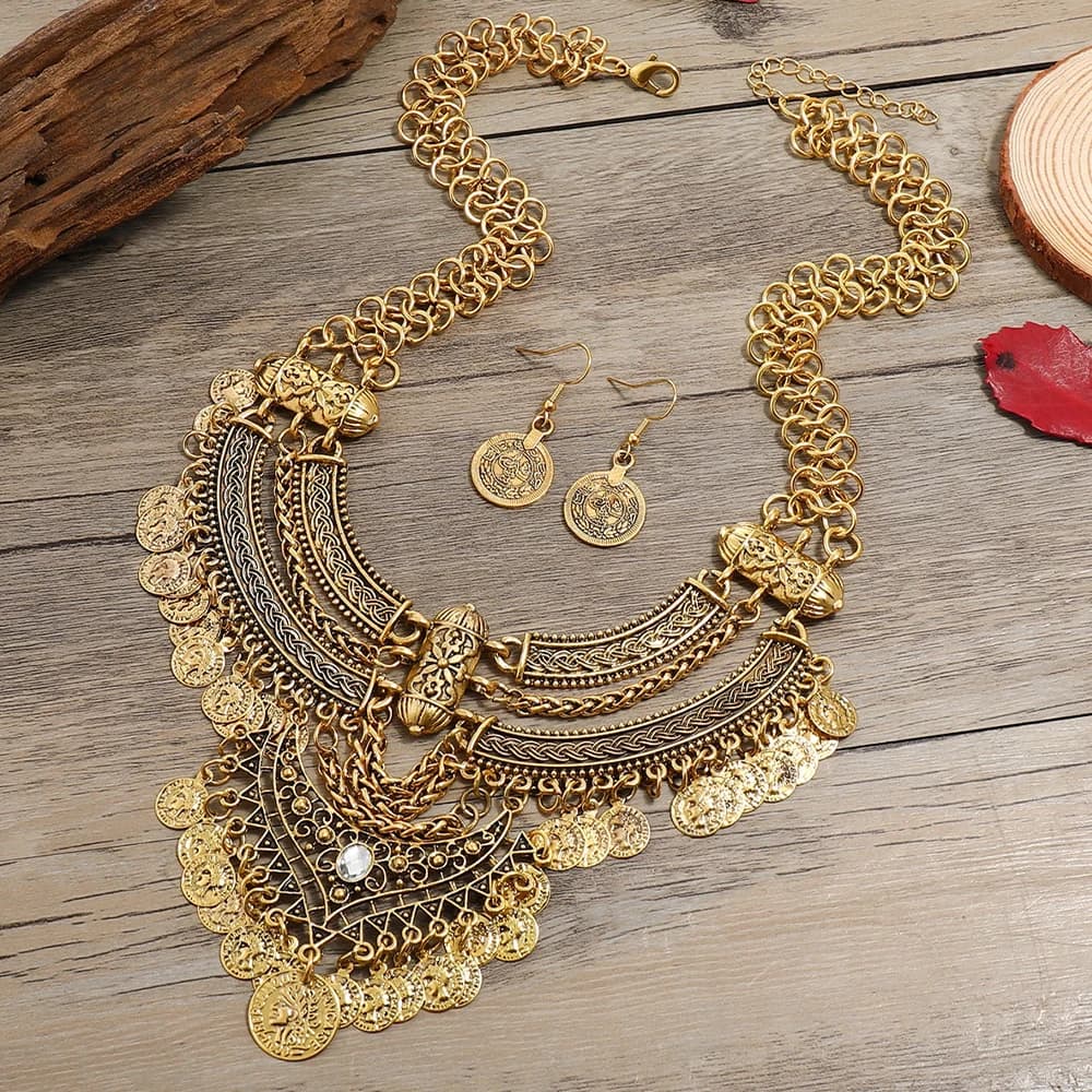 Collier bohème pour femmes, gitane, ethnique, Extra-long, rétro, couches, bijoux pendants pour Festi