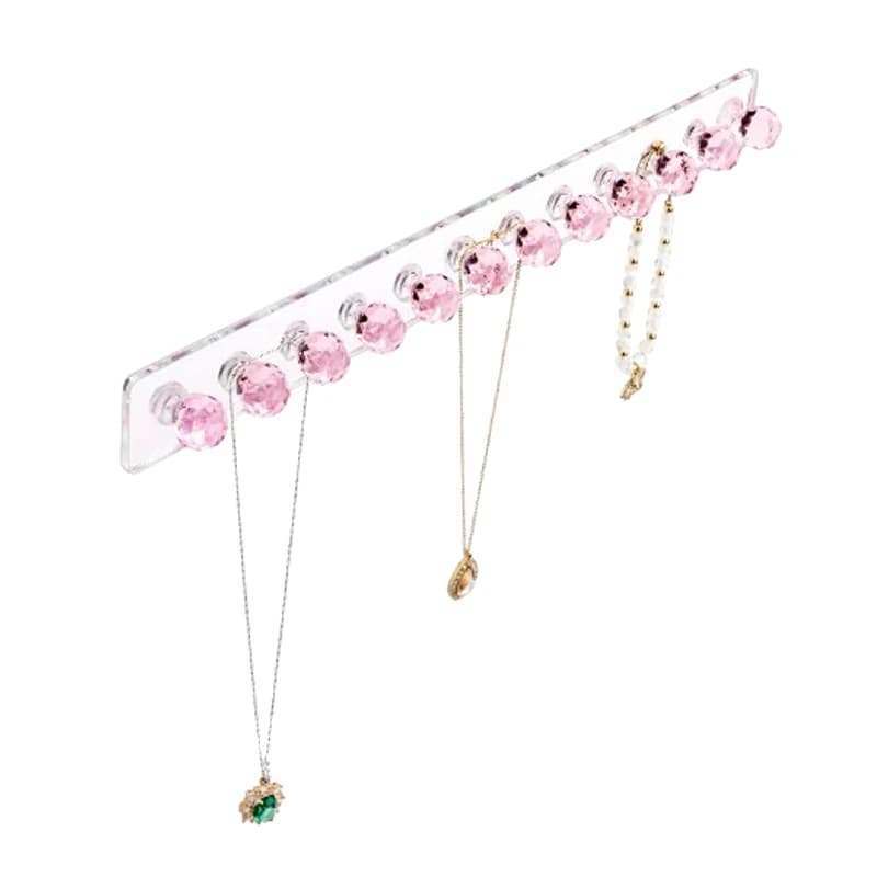 Porte-Colliers Mural en Acrylique en Forme de Diamant, Crochets pour Bijoux, Cadeau pour Fille et Fe