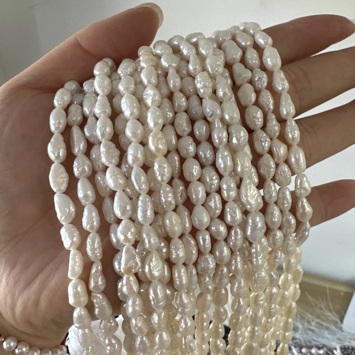 Perles d'eau douce naturelles baroques irrégulières de 4.5 à 5.5mm, semi-finies pour la fabrication