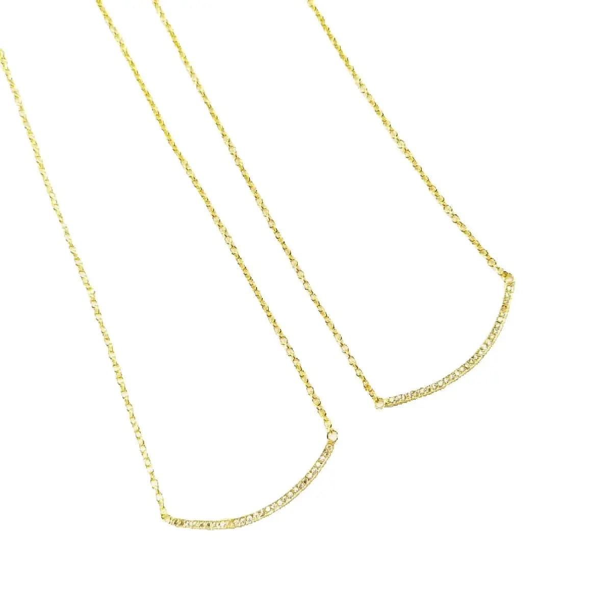 Collier Arc de Sourire Entièrement Sertie de Diamants, Chaîne Classique pour Clavicule, Design Fin e