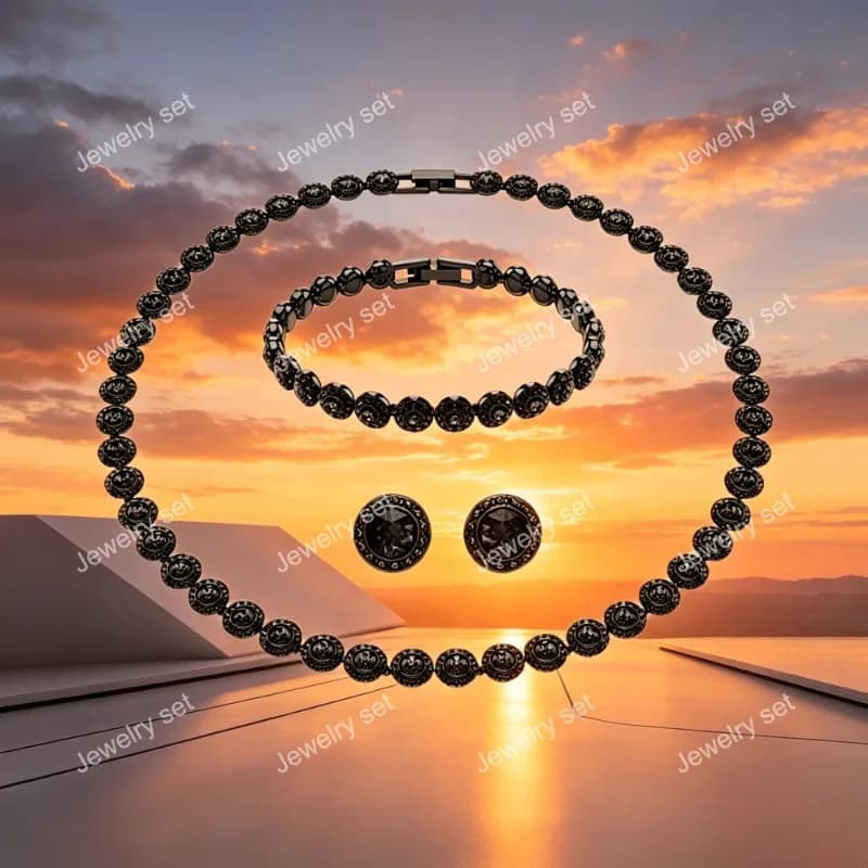 Ensemble de bijoux de luxe léger 2026 comprenant un collier, un bracelet et des boucles d'oreilles, avec une variété de styles assortis
