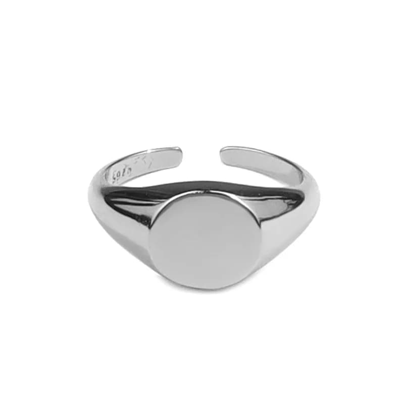 ANENJERY – bague chevalière couleur argent pour femmes et hommes