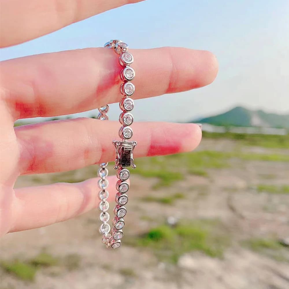 Bracelet en Argent Sterling 925 Massif de 15 à 18cm, Bijoux Fins et Purs de 3mm pour Femme