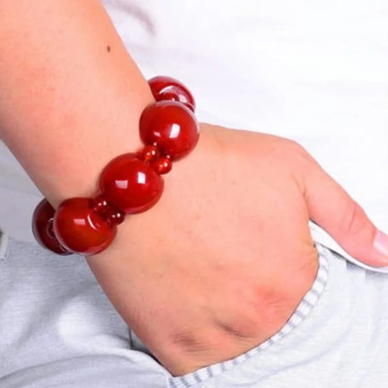 Bracelet en Agate rouge pour hommes, bijoux pour année de naissance, Style National Simple, nouvelle collection