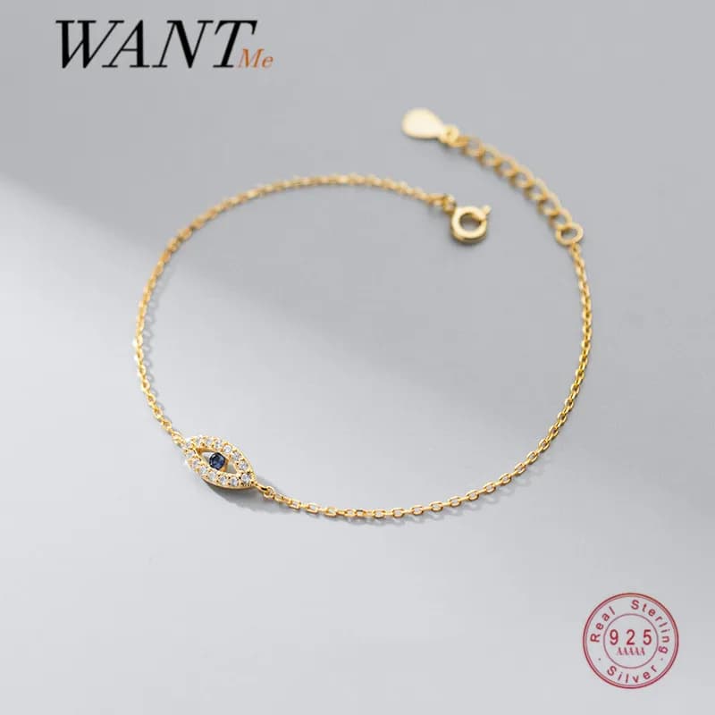 WANTcloser-Bracelet à maillons en argent regardé 925 véritable pour femme