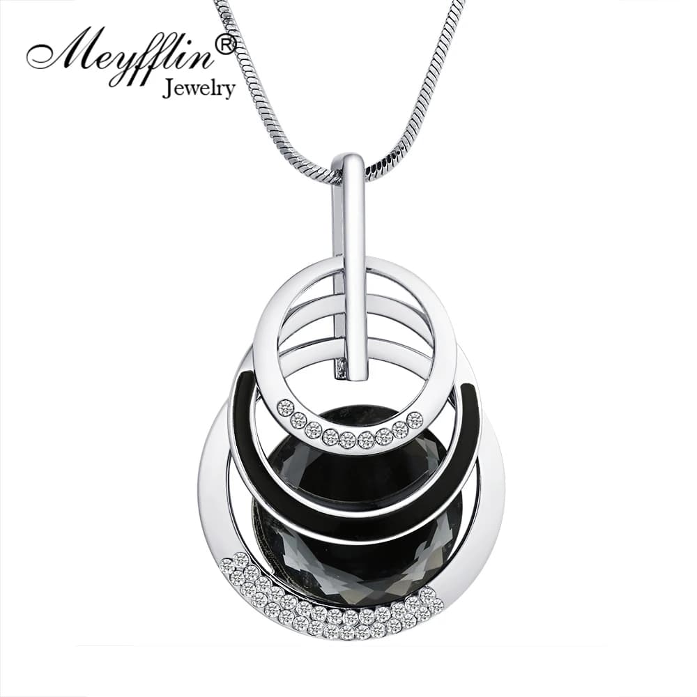 Meyfflin – Collier Long pour femmes, pendentif rond, Maxi, à la mode, Bijoux, collection 2022