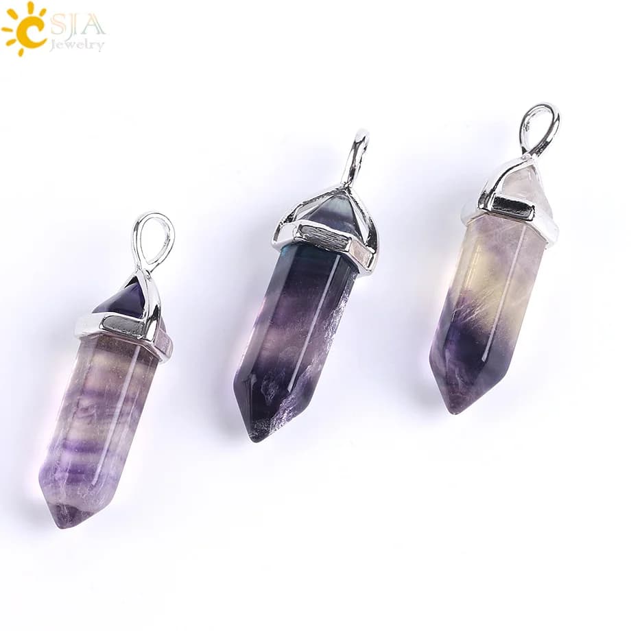 CSAlbanFluorite-Colliers Citroprésidence pour Femme, PmotSuspension, Quartz, Pierre Précieuse Naturelle, Collier Hexagonal, Guérison Reiki, G954
