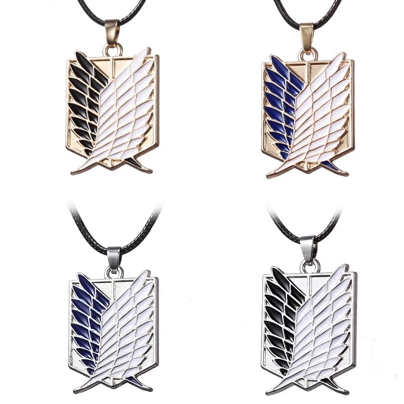 Attaque chaude sur Titan colliers pendentifs ailes de la liberté métal unisexe en cuir chaîne mode enfants bijoux pendentif deux couleurs