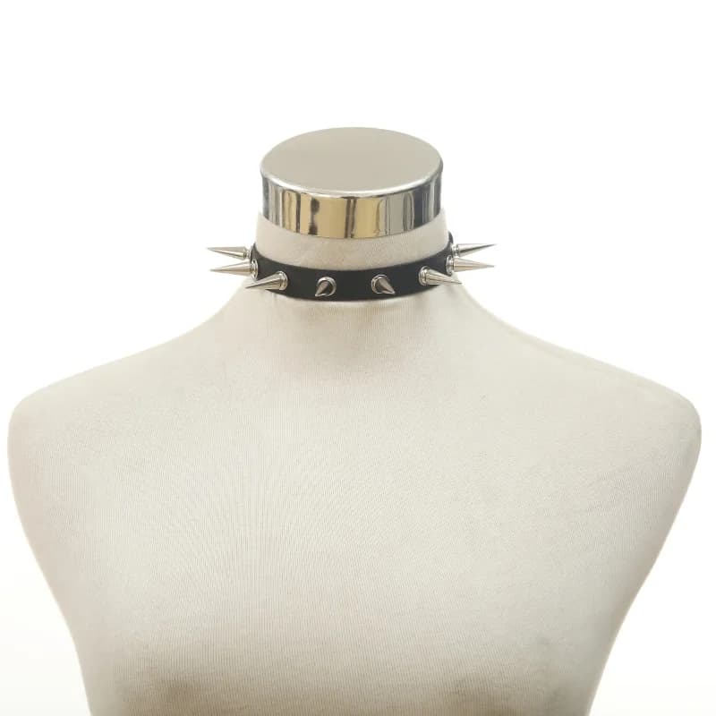 Collier ras du cou à pointes noires, clou à rivets, Punk Rock, Faux cuir, gothique, pour femmes et filles, Costume Harajuku, bijoux gothiques