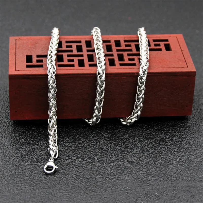 Prix de gros largeur 4MM chaîne en acier inoxydable collier pour hommes mode Hip-Hop Rock Style cadeau bijoux titane acier collier