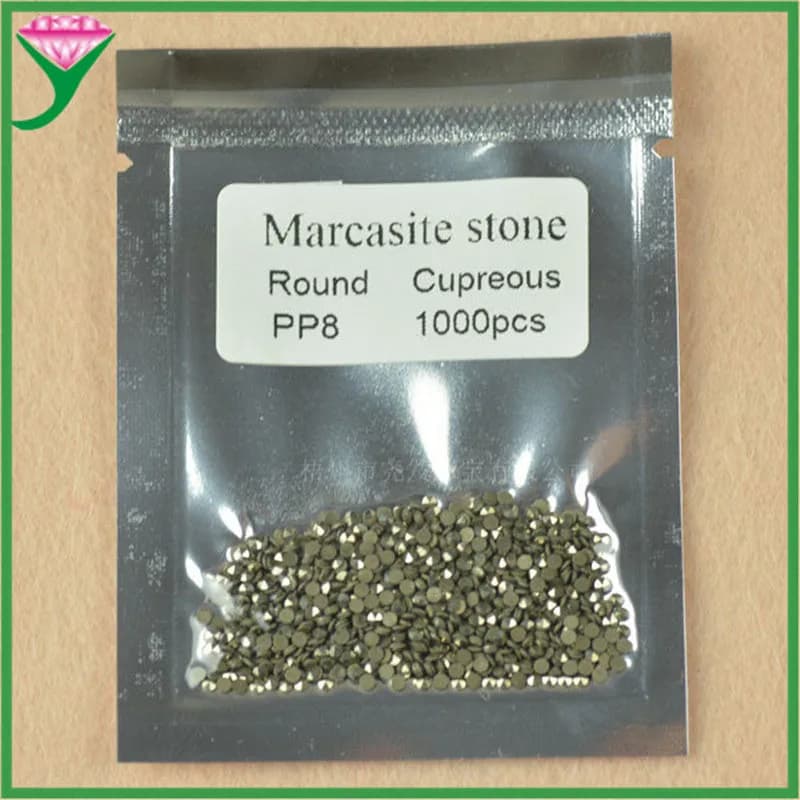 200 pcs/Lot 0.8 ~ 2.5mm fond plat forme ronde pyrite naturelle marcassite pierre gemmes perles en vrac pour la fabrication de bijoux bricolage