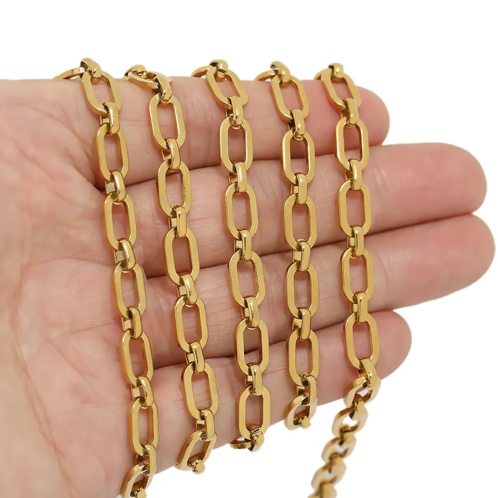 Bijoux en forme de O plat en acier inoxydable