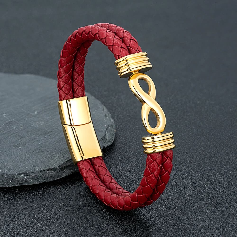 Bracelets en cuir numéro 8 pour hommes