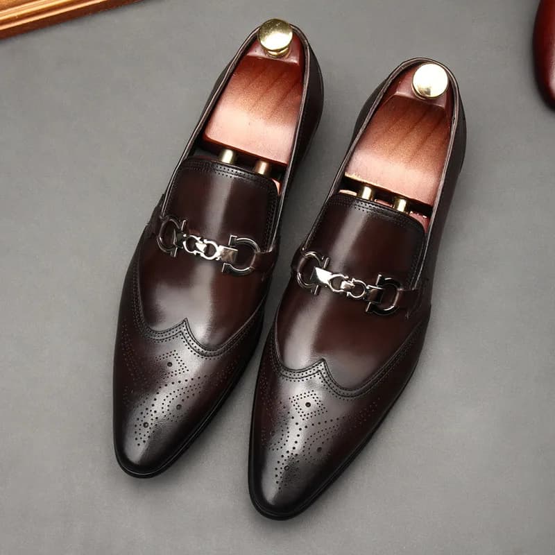 Chaussures simples en cuir pour hommes