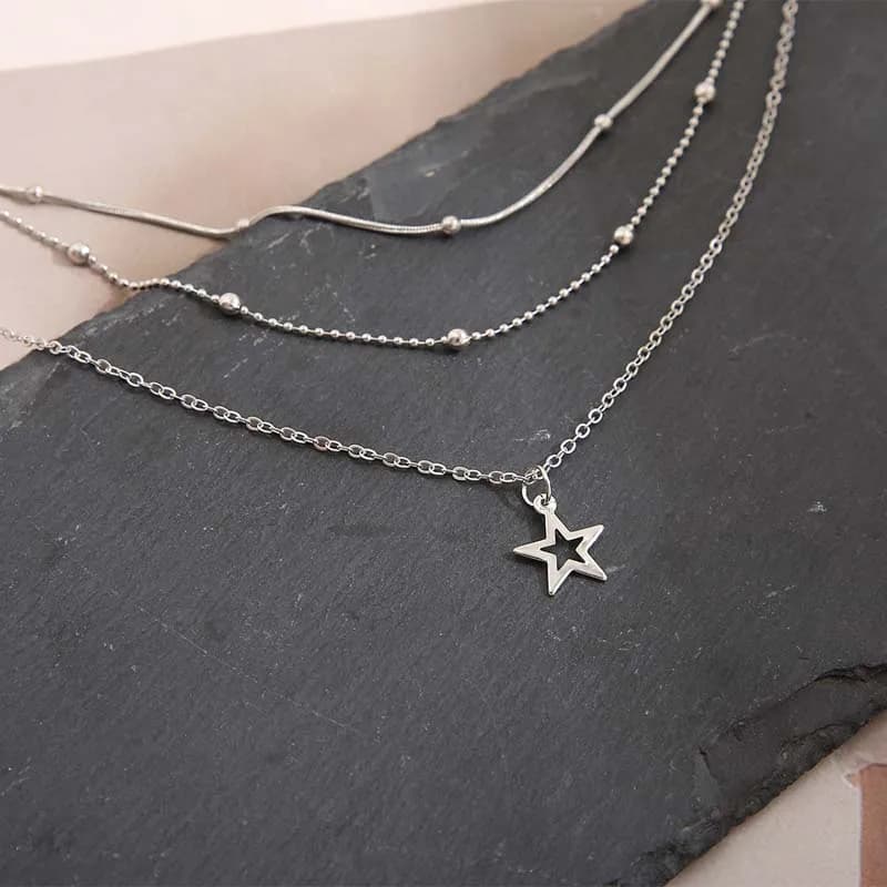 Collier européen et américain tempérament Simple belle atmosphère étoile lune populaire dame