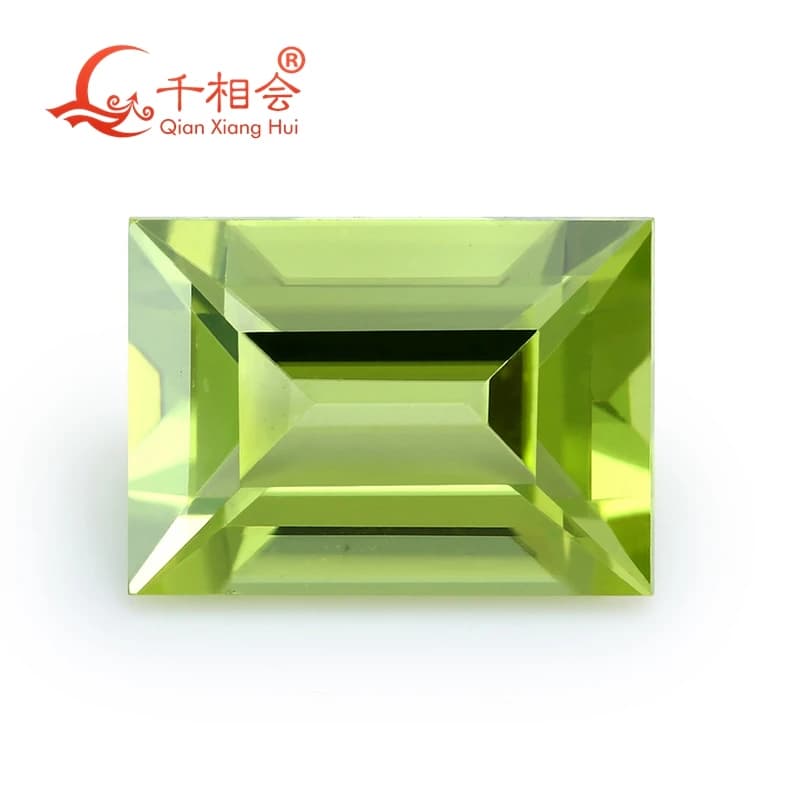 Péridot naturel de 1,09 ct, forme rectangulaire, couleur vert-jaunâtre, pierre précieuse en vrac pour décoration de bijoux, certifié par GRC
