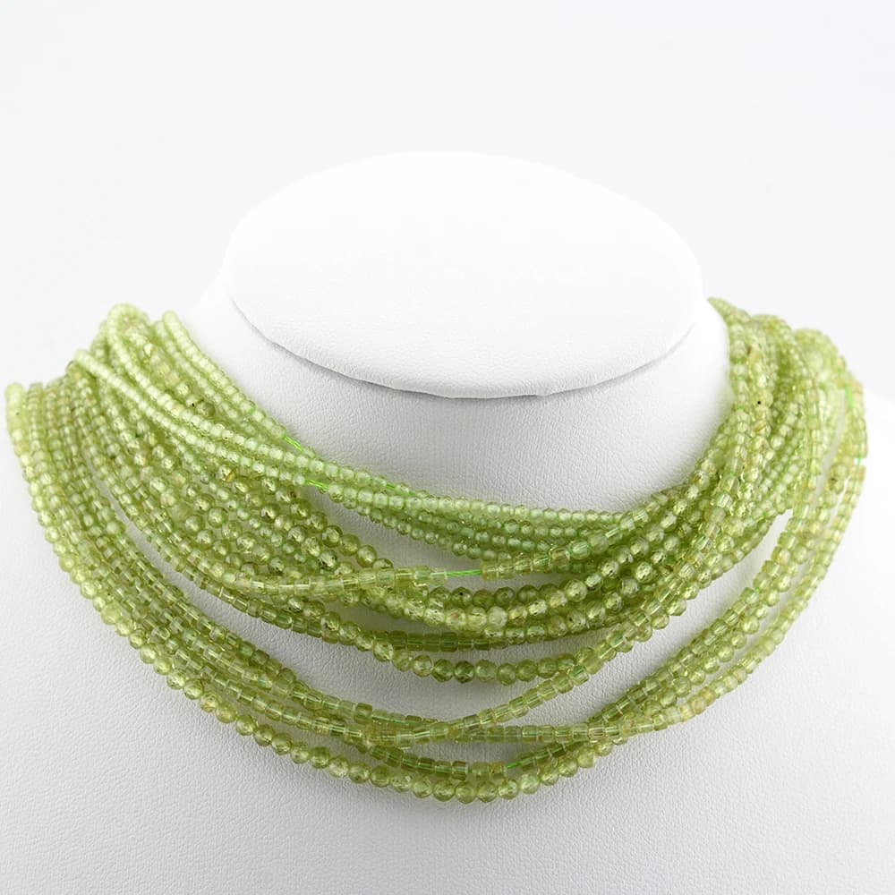 Perles rondes à facettes en péridot naturel, cube de 2mm,3mm, bijoux fins exécutifs, bracelet et collier à faire soi-même