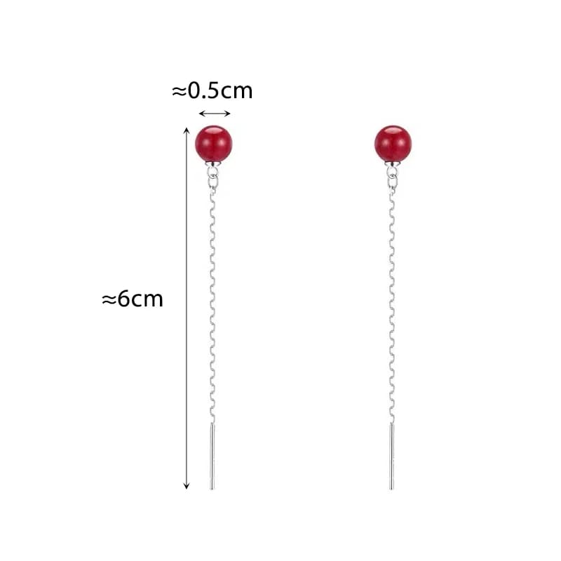 PONYKISS – boucles d'oreilles minimalistes en perles rouges pour femmes, couleur argent, bijoux classiques à la mode, accessoires quotidiens