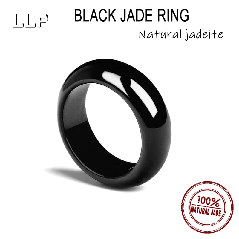 Bague en Jade noir naturel de qualité Old Mine