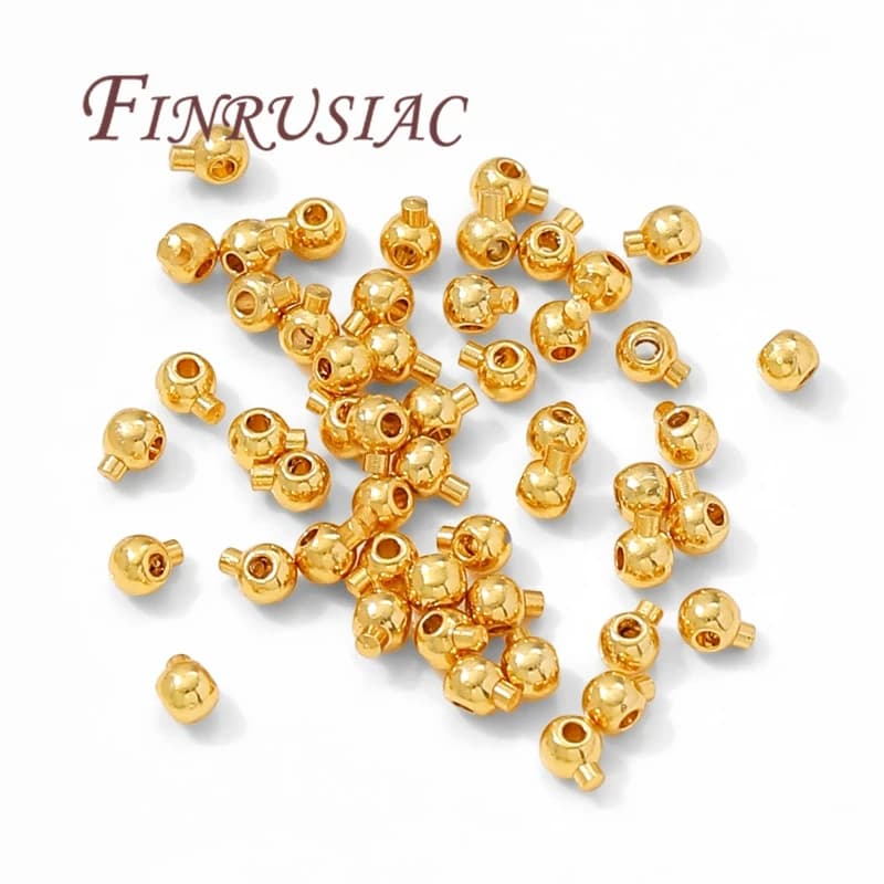 Perles d'extrémité à sertir plaquées or 18 carats, 2.5mm, 3mm, perles à sertir pour fournitures de fabrication de bijoux, perle d'extrémité de collier, accessoires de Bracelets