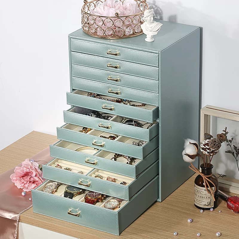 Grande boîte de rangement pour bijoux pour femmes
