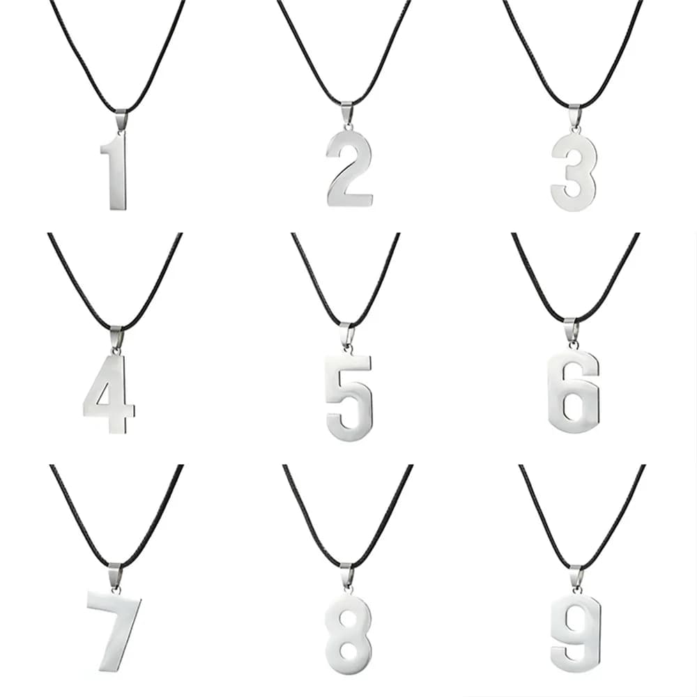 Collier pendentif en chiffres arabes 0-9, numéro porte-bonheur pour femmes et hommes, accessoires de bijoux populaires, cadeaux de fête d'anniversaire