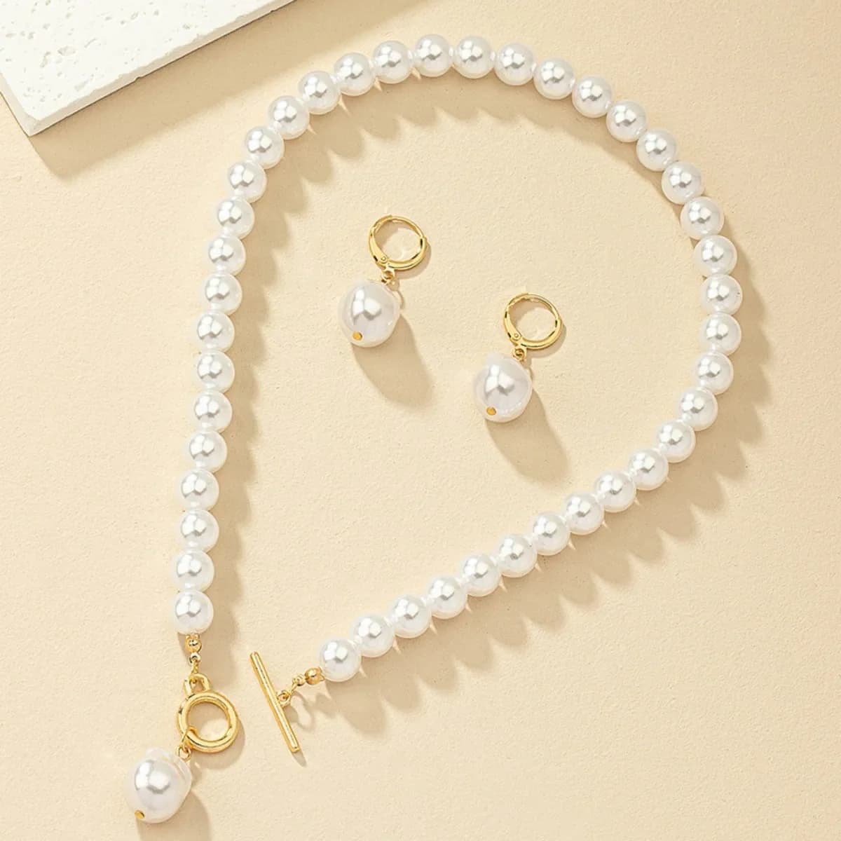 Ensemble de bijoux boucles d'oreilles en perles baroques pour femmes