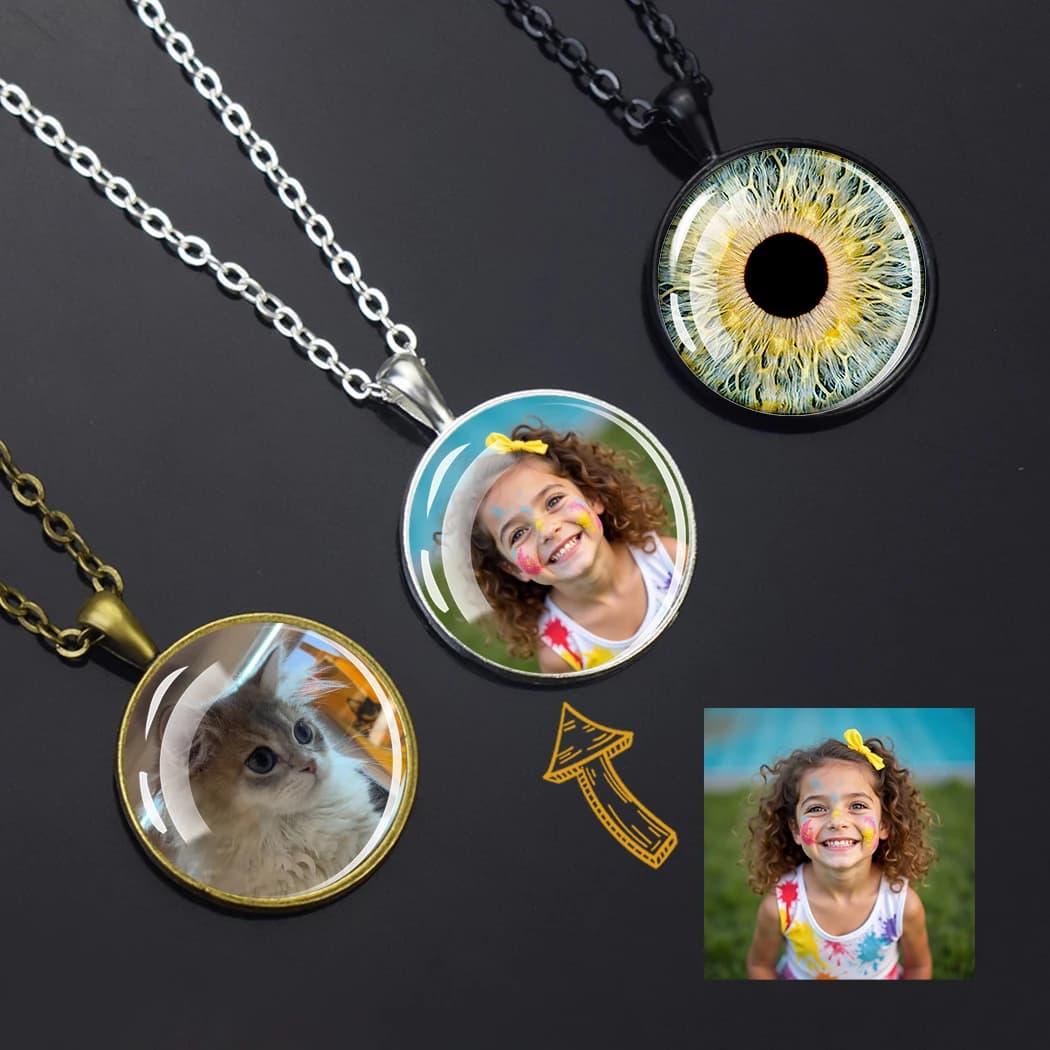 Collier Photo personnalisé, cadeau pour maman, papa, famille, nom personnalisé, bébé, enfant, souvenir commémoratif, bijoux pendentif