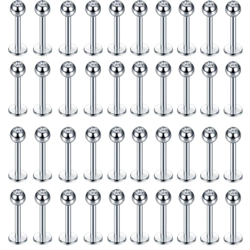 40 pièces/ensemble 316L acier inoxydable Labret Piercing bijoux