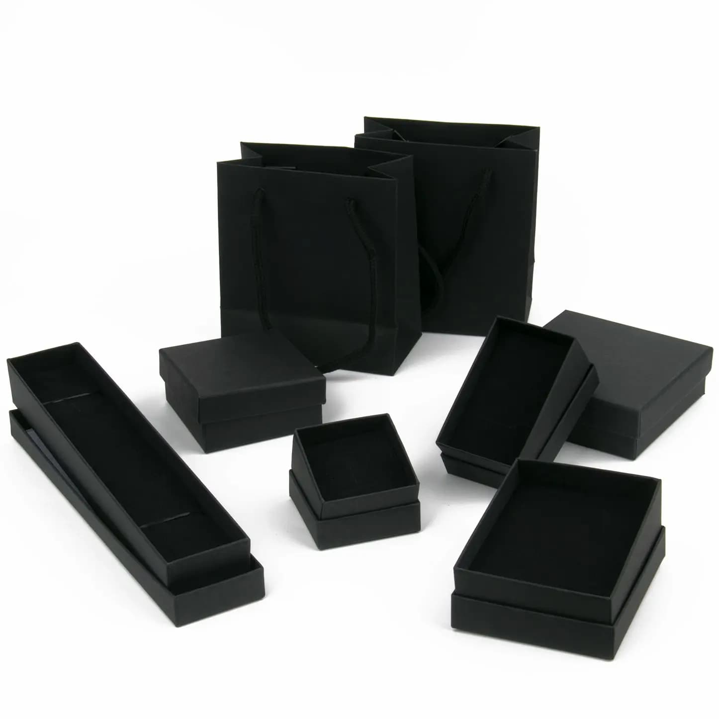 Coffrets à bijoux en carton noir, coffrets de rangement pour cadeaux, présentoirs pour colliers, Bracelets, boucles d'oreilles, bagues, collier