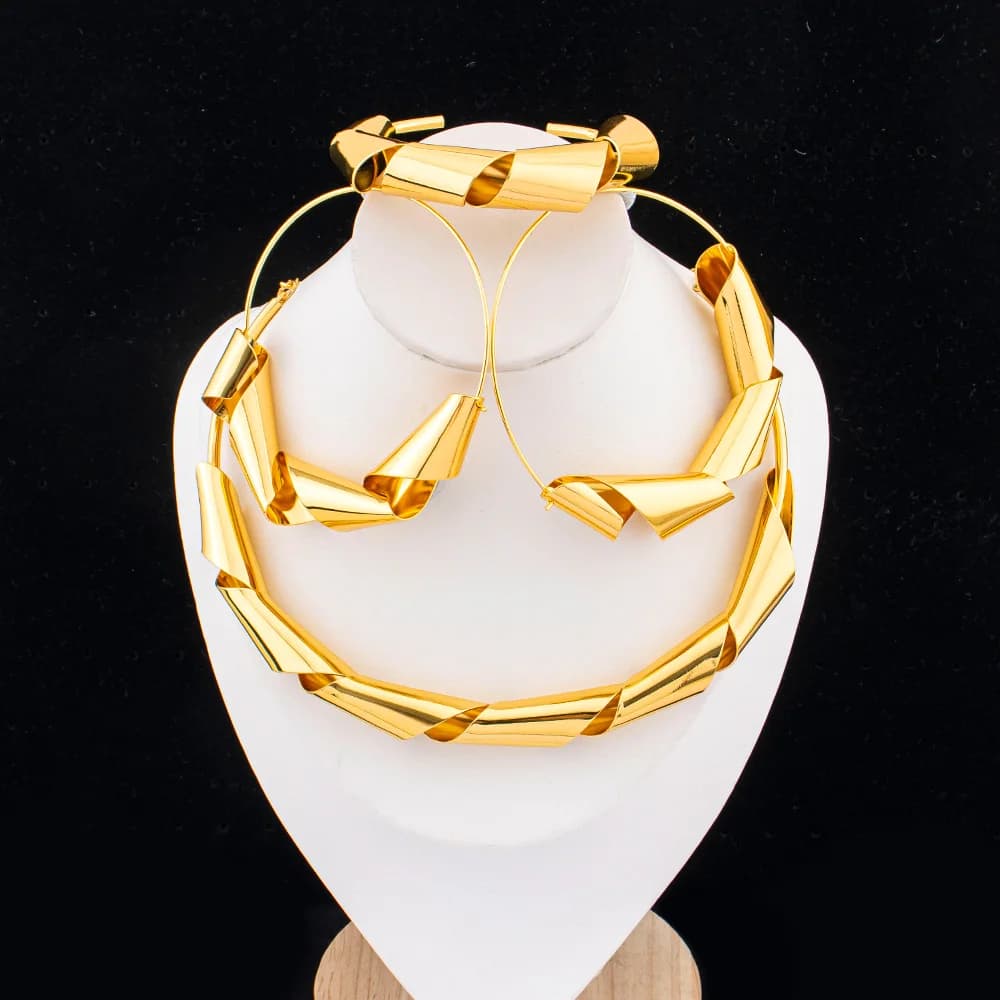 Ensemble de bijoux plaqué or Dubai pour femme