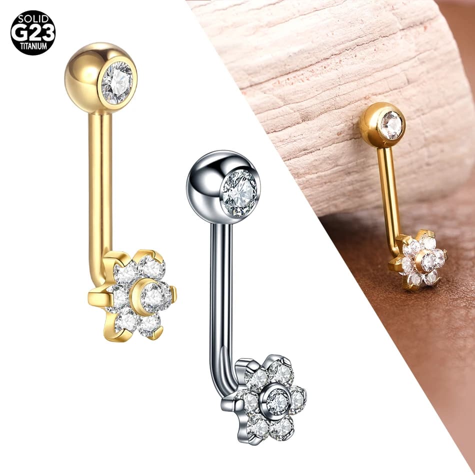 Piercings de Capuche Verticale pour Homme et Femme, Anneau de Ventre en Titane CZ Clip, Bijoux Sexy Jules VCH, 14G, 1/5 Pièces
