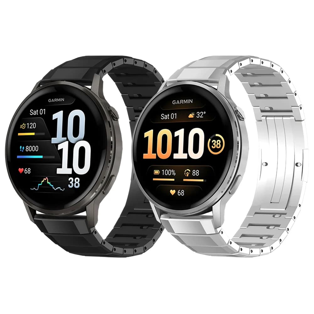 Bracelet en métal titane 22mm pour Garmin Venu 4 3 2 45mm/D2 Air X15