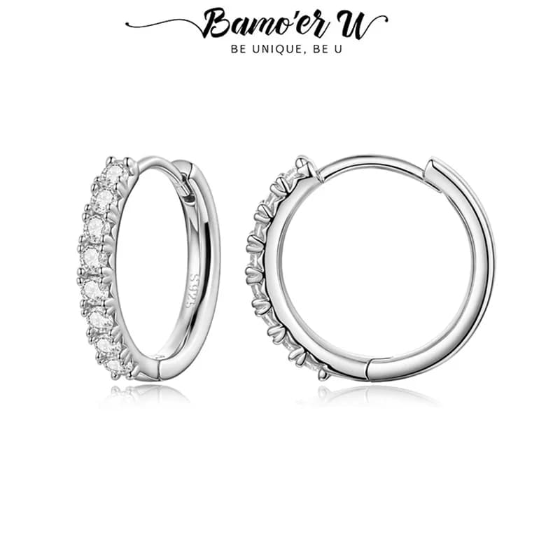 Bamoer – boucles d'oreilles en argent Sterling 925 pour femmes, design unique en moissanite, certifiées, bijoux fins