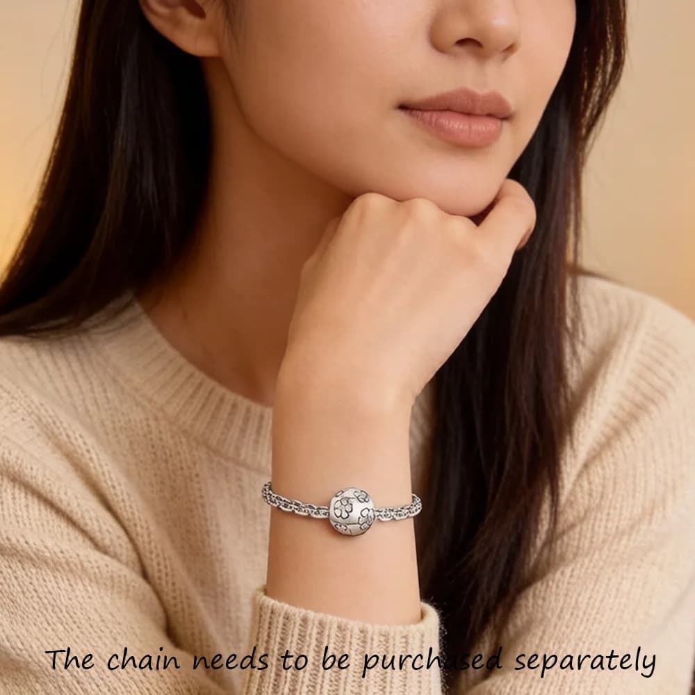 Breloque perle fleur Sakura 925 argent Sterling Karma bijoux accessoires à la mode pour les femmes