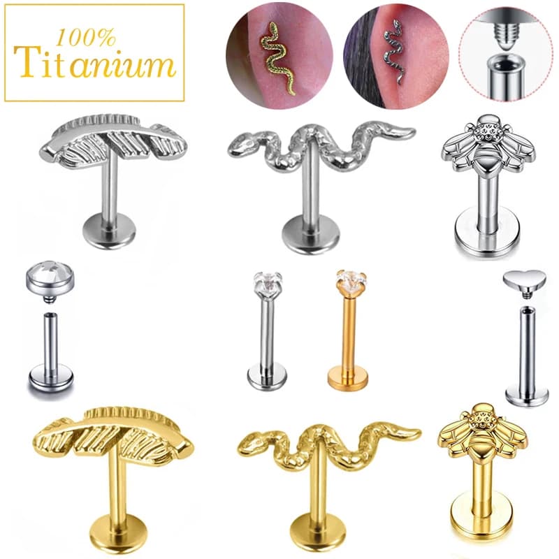 Jules Labret Piercing Rings G23 Titanium Ear Studs