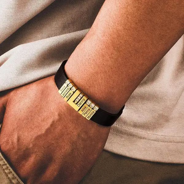 1pc noms personnalisés hommes Bracelet bijoux cadeau pour la fête des pères