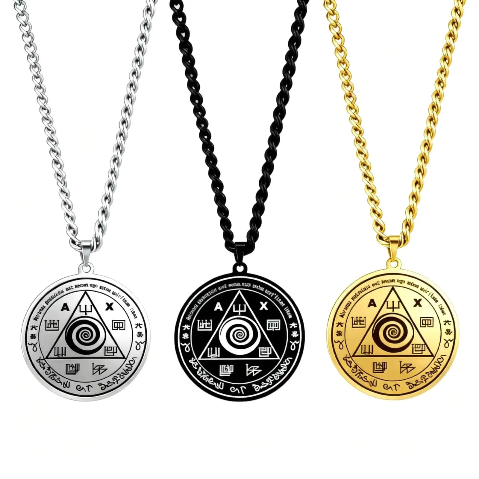 Collier pendentif talisman d'Abraxas, gnosticisme, pour femmes et hommes, amulette, bijoux en acier inoxydable, accessoires