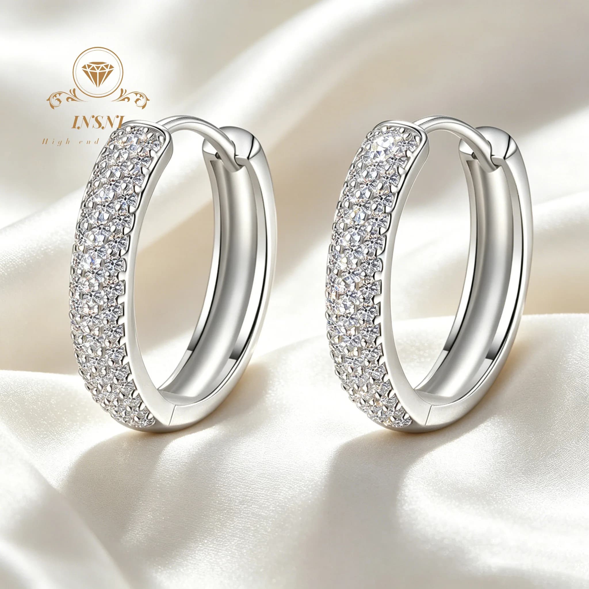 Boucles d'oreilles Moissanite 12/15/18/25mm