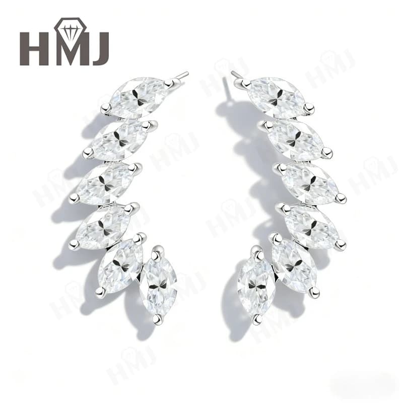 Boucles d'oreilles Moissanite Marquise pour femmes