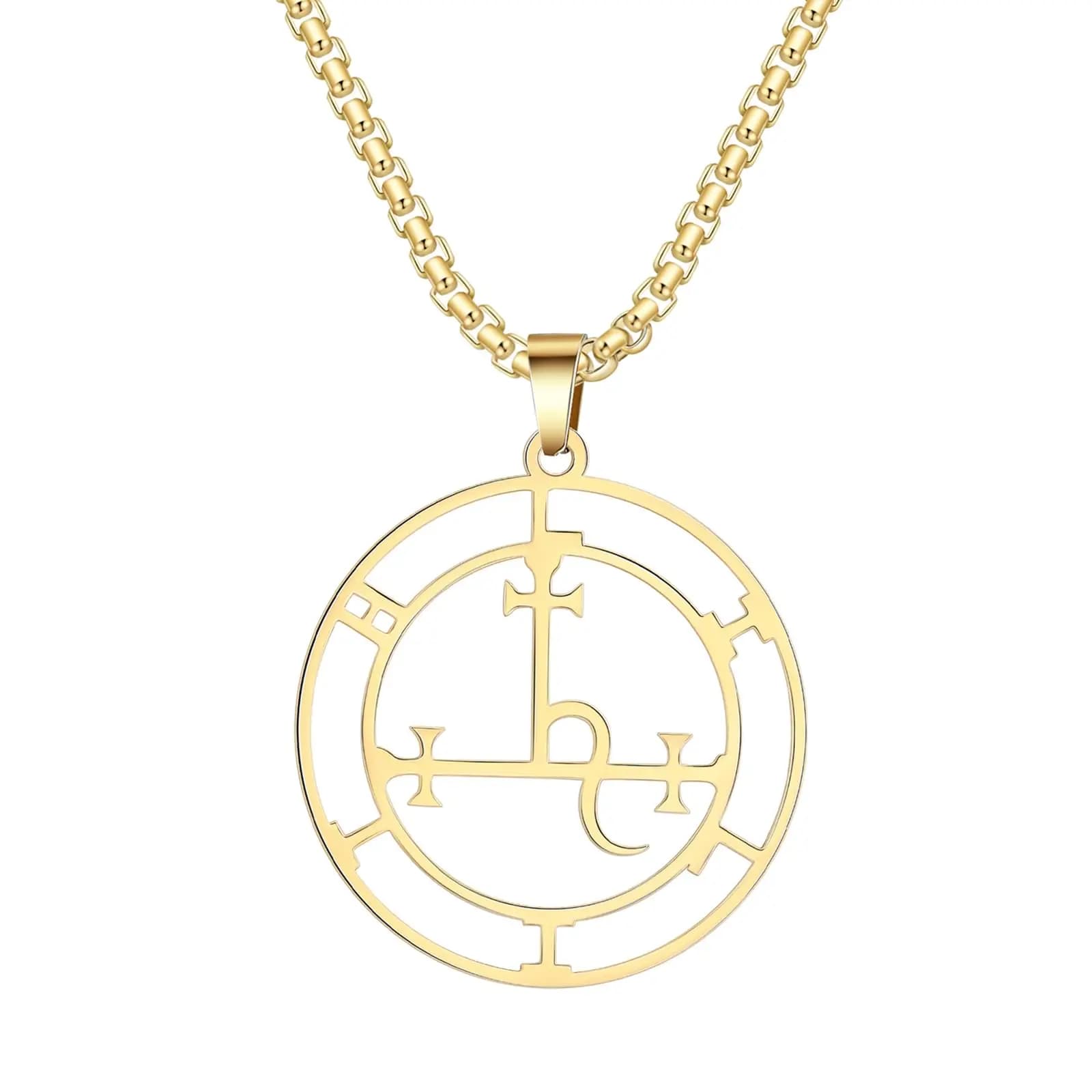 VASSAGO Sigil de Lilith collier Lilith Sigil Hecate déesse pendentif Lucifer satanique Lilith symbole Wiccan bijoux pour femmes hommes